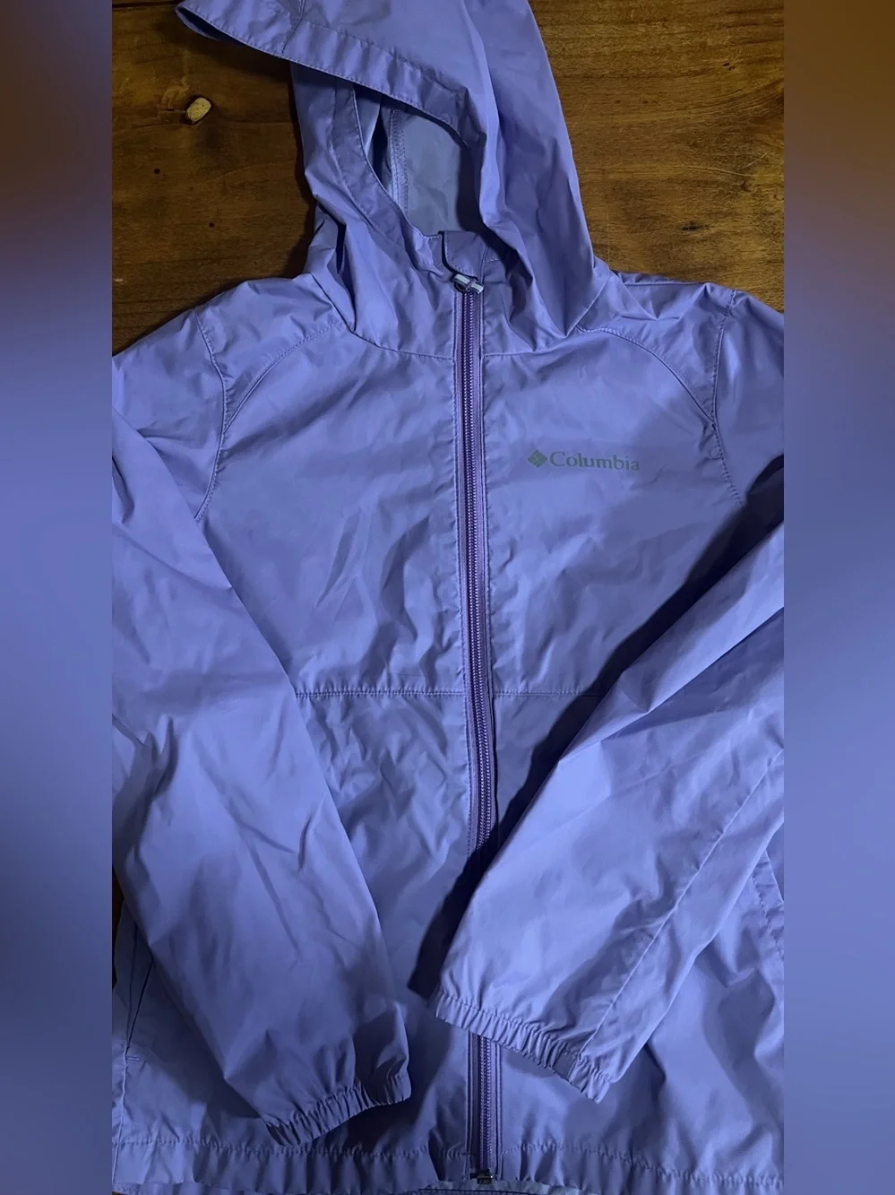 Columbia Lavender Hooded Windbreaker Jacket Kids